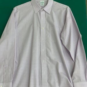 Men's Purple and White Checks shirt 16 -- 34/35